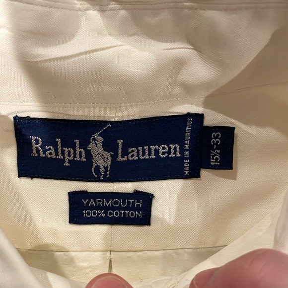 Ralph Lauren Men LS Shirt 15 1/2-33 Off-white - Picture 2 of 4